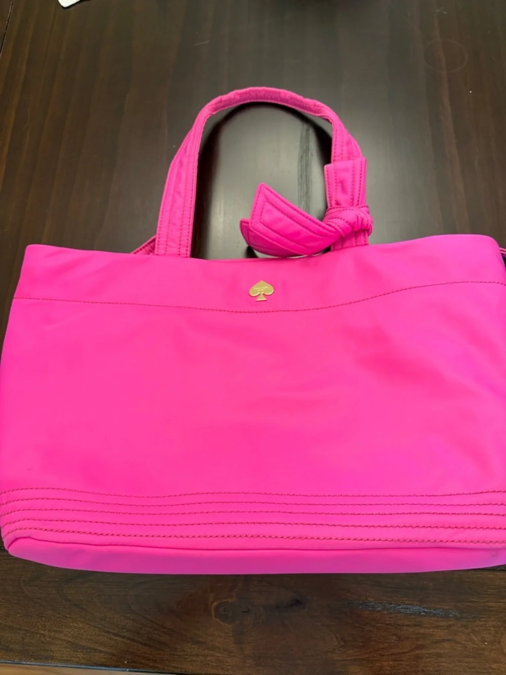 kate spade Vibrant Hot Pink Diaper Bag with Gold Spade Accent - Picture 1 of 5